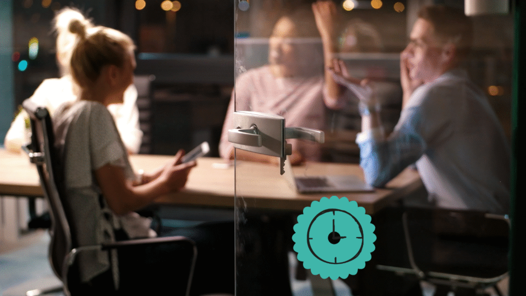 professional service business discussing marketing results